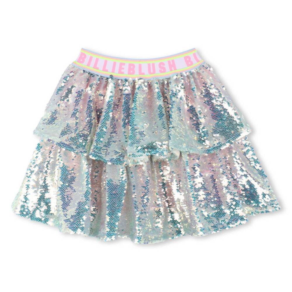 NEW BILLIEBLUSH girl's sequin mini skirt in beach glass